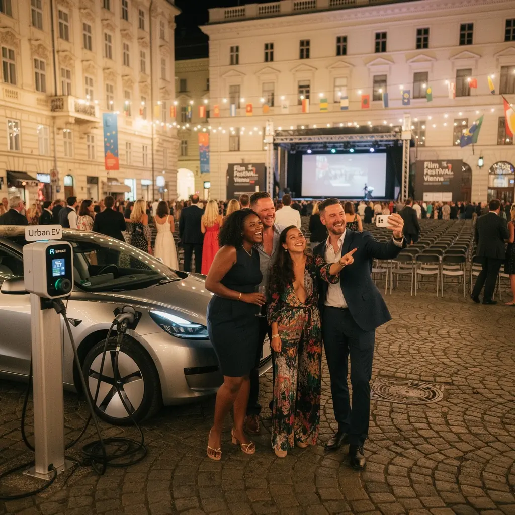 Ladestation für Elektrofahrzeuge im Stadtzentrum von Wien